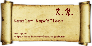 Keszler Napóleon névjegykártya